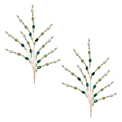Green Jewel Bead Spray (Set of 2)
