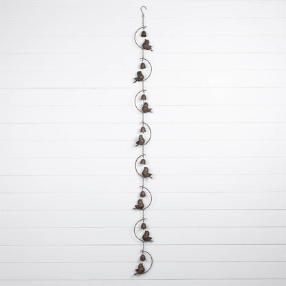 Bird and Bell Rain Chain 70"L