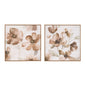 Wood Floral Block Plaque (Set of 2)