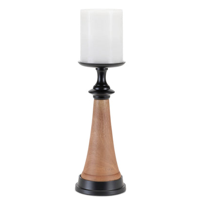 Tapered Wood and Metal Candle Holder (Set of 2)