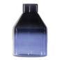 Blue Soda Lime Glass Bottle Vase 7"H
