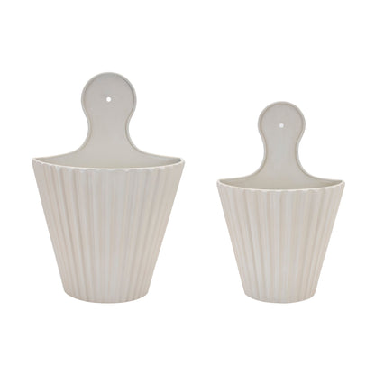 Ribbed Metal Wall Pocket (Set of 2)