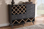 Baxton Studio Savino Mid-Century Modern Dark Grey and Oak Finished Wood Wine Cabinet