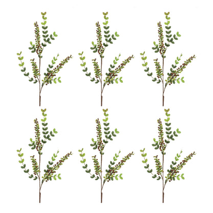 Variegated Red Berry Foliage Spray (Set of 6)