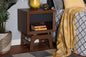 Baxton Studio Svante Mid-Century Modern Walnut Brown and Dark Gray Finished Wood 1-Drawer Nightstand