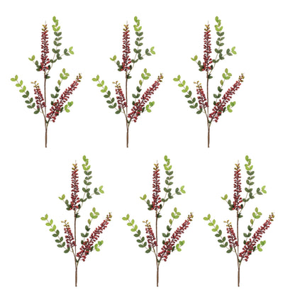 Burgandy Berry Foliage Spray (Set of 6)