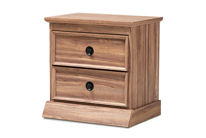 Baxton Studio Ryker Modern and Contemporary Oak Finished 2-Drawer Wood Nightstand