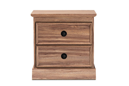Baxton Studio Ryker Modern and Contemporary Oak Finished 2-Drawer Wood Nightstand