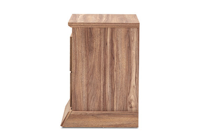 Baxton Studio Ryker Modern and Contemporary Oak Finished 2-Drawer Wood Nightstand