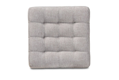 Baxton Studio Elladio Modern and Contemporary Greyish Beige Fabric Upholstered Tufted Cube Ottoman Set of 2