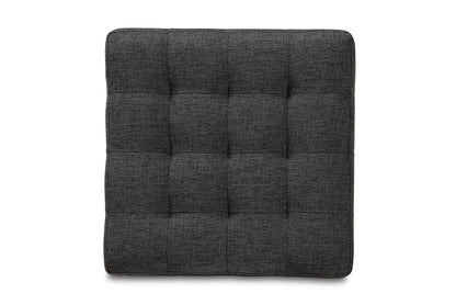 Baxton Studio Elladio Modern and Contemporary Dark Grey Fabric Upholstered Tufted Cube Ottoman Set of 2