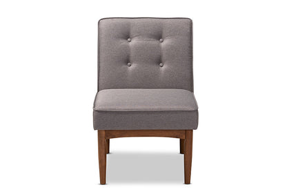 Baxton Studio Arvid Mid-Century Modern Gray Fabric Upholstered Wood Dining Chair