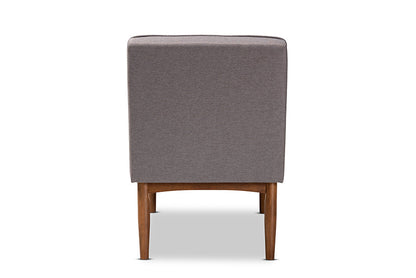 Baxton Studio Arvid Mid-Century Modern Gray Fabric Upholstered Wood Dining Chair