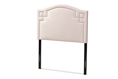Baxton Studio Aubrey Modern and Contemporary Light Pink Velvet Fabric Upholstered Twin Size Headboard