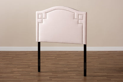 Baxton Studio Aubrey Modern and Contemporary Light Pink Velvet Fabric Upholstered Twin Size Headboard