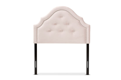 Baxton Studio Cora Modern and Contemporary Light Pink Velvet Fabric Upholstered Twin Size Headboard