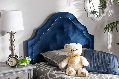 Baxton Studio Cora Modern and Contemporary Royal Blue Velvet Fabric Upholstered Twin Size Headboard
