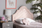 Baxton Studio Rita Modern and Contemporary Light Pink Velvet Fabric Upholstered Twin Size Headboard