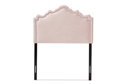 Baxton Studio Nadeen Modern and Contemporary Light Pink Velvet Fabric Upholstered Twin Size Headboard