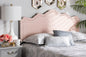 Baxton Studio Nadeen Modern and Contemporary Light Pink Velvet Fabric Upholstered King Size Headboard