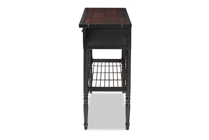 Baxton Studio Jana Vintage Industrial Walnut-Finished Wood 2-Drawer Dining Room Server