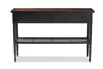 Baxton Studio Jana Vintage Industrial Walnut-Finished Wood 2-Drawer Dining Room Server