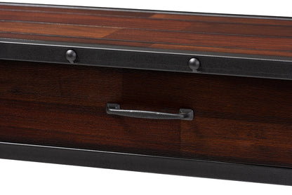 Baxton Studio Jana Vintage Industrial Walnut-Finished Wood 2-Drawer Dining Room Server