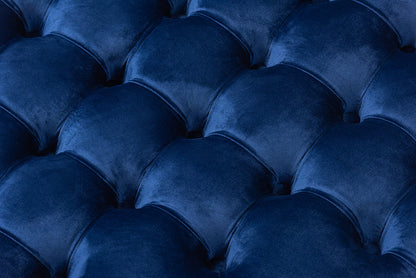 Baxton Studio Iglehart Modern and Contemporary Royal Blue Velvet Fabric Upholstered Tufted Cocktail Ottoman