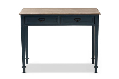 Baxton Studio Dauphine French Provincial Spruce Blue Accent Writing Desk