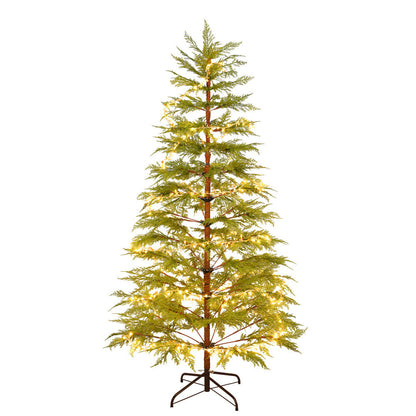 6 FT Pre-Lit Artificial Christmas Tree | 300 Star & Moon LED Lights, 612-Tip PE Realistic Branches & Metal Stand — Full Holiday Tree