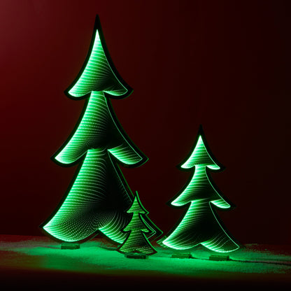 Green Pine Tree Ekkolight 11.75"H