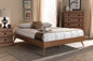Baxton Studio Lissette Mid-Century Modern Walnut Brown Finished Wood King Size Platform Bed Frame