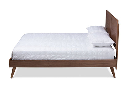Baxton Studio Artemis Mid-Century Modern Walnut Brown Finished Wood Full Size Platform Bed