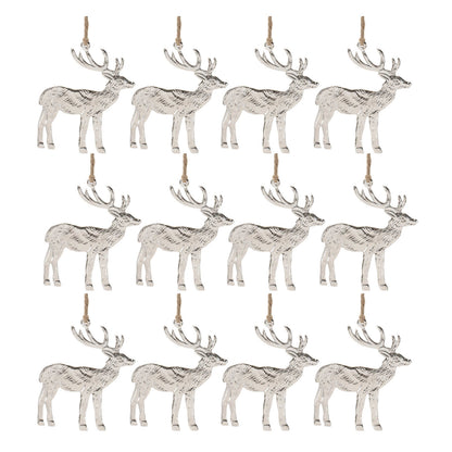 Etched Metal Deer Ornament (Set of 12)