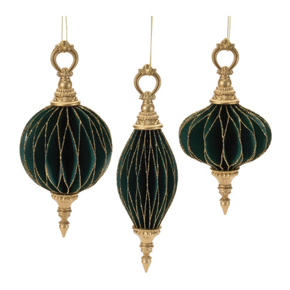 Glittered Folded Paper Ornaments (Set of 6)