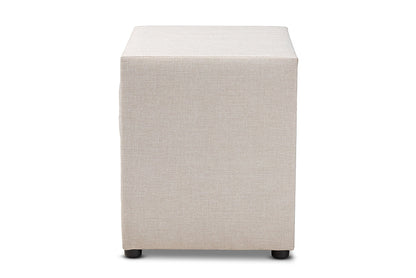 Baxton Studio Lepine Modern and Contemporary Light Beige Fabric Upholstered 2-Drawer Wood Nightstand