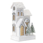 LED Flocked Wooden House 14.5"H