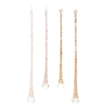 Glitter Drop Ornaments Ð Set of 24