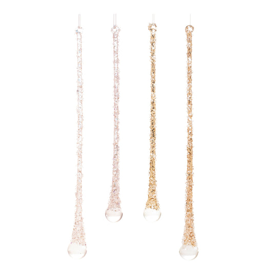 Glitter Drop Ornaments Ð Set of 24