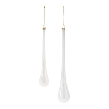 Iridescent Glass Drop Ornament (Set of 6)