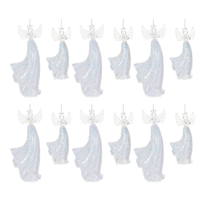 Iridescent Glass Angel Ornament (Set of 6)