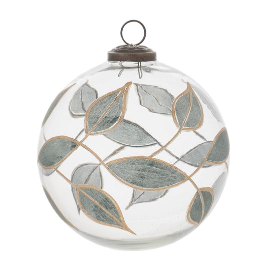 Leaf Etched Ball Ornament (Set of 4)
