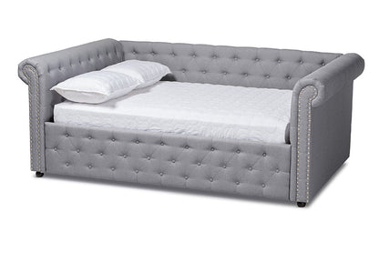 Baxton Studio Mabelle Modern and Contemporary Gray Fabric Upholstered Full Size Daybed