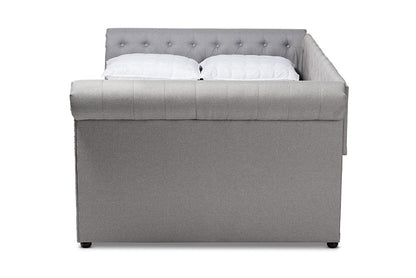 Baxton Studio Mabelle Modern and Contemporary Gray Fabric Upholstered Full Size Daybed