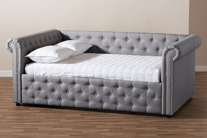 Baxton Studio Mabelle Modern and Contemporary Gray Fabric Upholstered Full Size Daybed