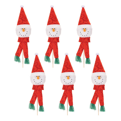 Plush Snowman Head Pick (Set of 6)