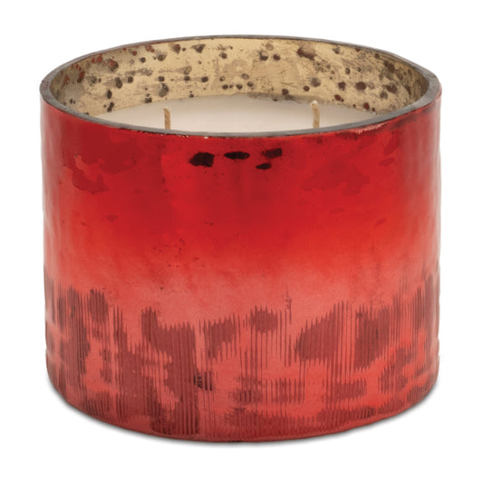 Cranberry Woods Scented Soy Candle with Etched Glass Holder 4"D