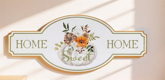Metal Fall Home Sweet Home Sign 21.75"L