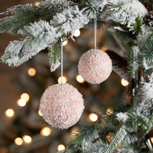 Furry Ball Ornament (Set of 4)