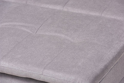 Baxton Studio Noa Modern and Contemporary Light Grey Fabric Upholstered Left Facing Storage Sectional Sleeper Sofa with Ottoman